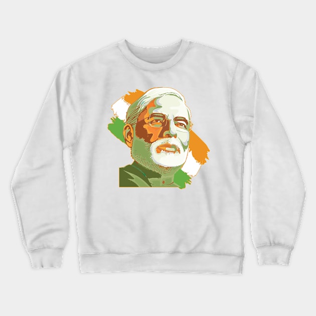 Narendra Modi India Prime Minister Namo BJP Supporter Crewneck Sweatshirt by alltheprints